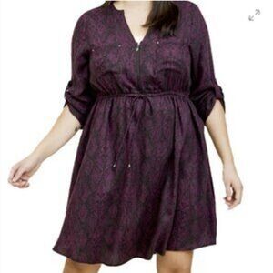 Torrid Burgundy Snakeprint Mini Dress Size 1 (1X) 5428